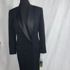 Black Anne Klein floor length blazer dress